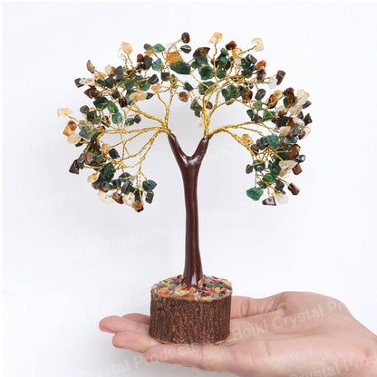 Certified Natural Crystal Stone Money Wealth Tree 200 Beads for Decorative Showpiece