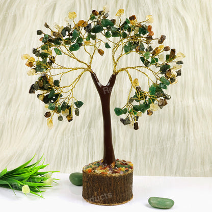 Certified Natural Crystal Stone Money Wealth Tree 200 Beads for Decorative Showpiece