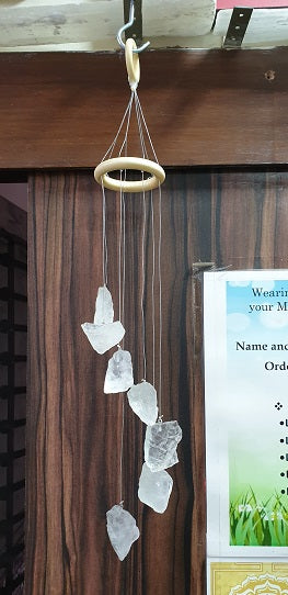 Clear Quartz Raw Rough Agate Wind Chime for Garden Home Decor
