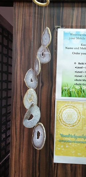 Natural Agate Stone Slices Wind Chime for Home Decoration