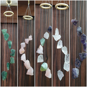 Clear Quartz Raw Rough Agate Wind Chime for Garden Home Decor