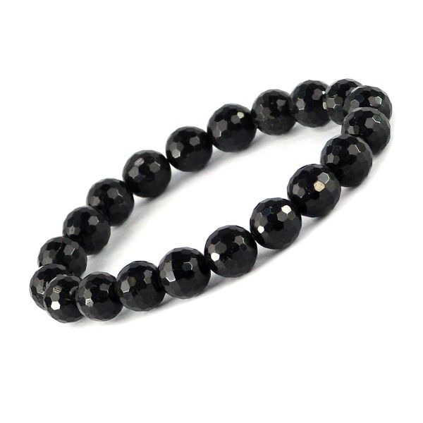 Natural Crystal Stone 10 mm Faceted Bead Bracelet for Unisex