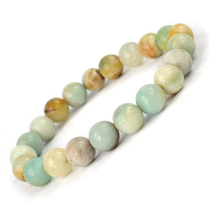 Natural Crystal Stones 8 mm Round Bead Bracelet
