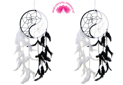 Yin Yang Dream Catcher Wall Hanging for Positive Energy, Thinking and Protections