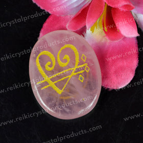 Rose Quartz Switch Word & Love Zibu Symbol of Prosperity Cabochon Pack Of 1