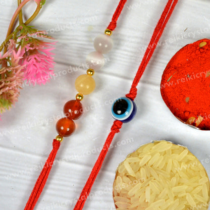Natural Mix Semi Precious Crystal Stone Band for Brothers