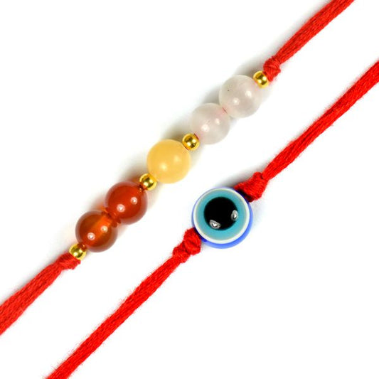 Natural Mix Semi Precious Crystal Stone Band for Brothers