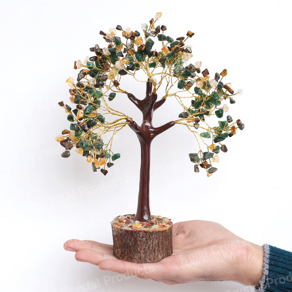 Natural Crystal Stone Money Wealth Tree 300 Chip Beads for Decorative Showpiece