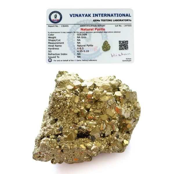 Certified Natural Pyrite Peru Raw Rough for Wealth, Attracts Business Luck