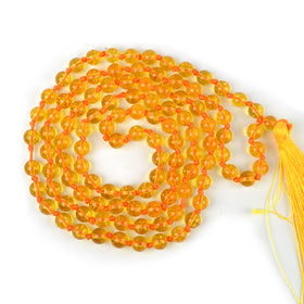 Citrine Crystal Mala | Natural Healing Gemstone Necklace for Abundance, Prosperity & Positive Energy | Reiki Energized Meditation Mala for Men & Women | Available in Multiple Sizes & Shapes