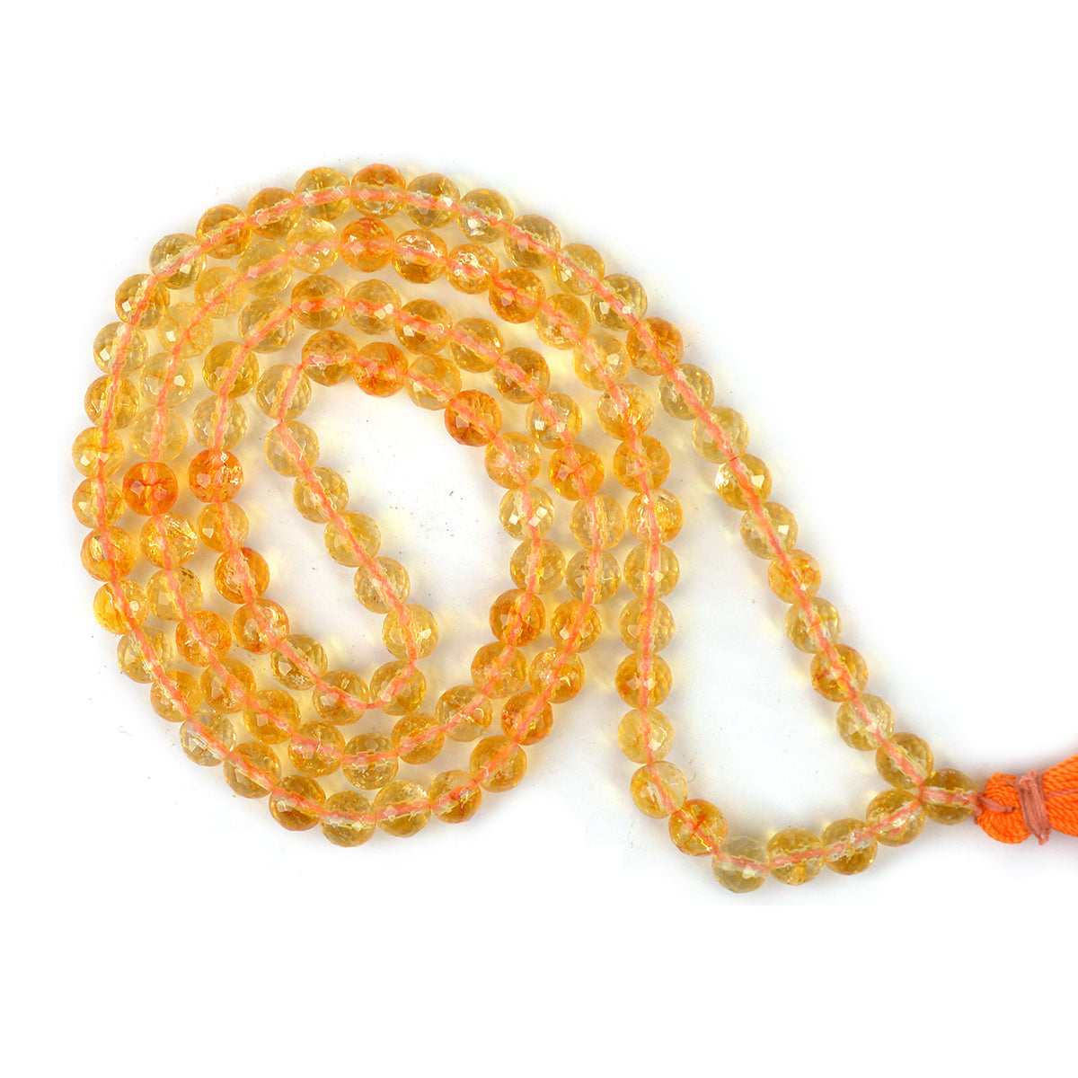 Citrine Crystal Mala | Natural Healing Gemstone Necklace for Abundance, Prosperity & Positive Energy | Reiki Energized Meditation Mala for Men & Women | Available in Multiple Sizes & Shapes