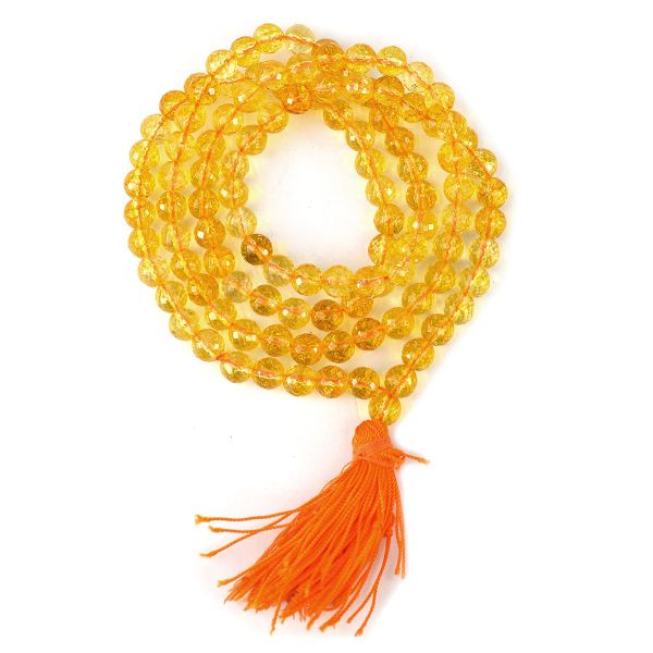 Citrine 8 mm Faceted Bead Mala