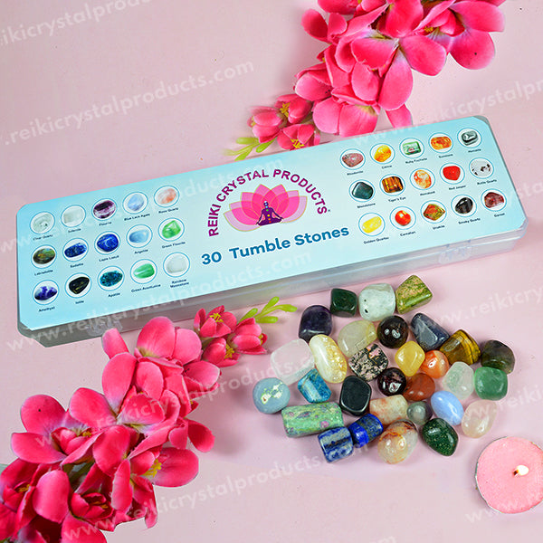 Reiki Crystal Products 30 Chakra Tumble Stones Kit