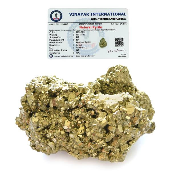 Certified Natural Pyrite Peru Raw Rough for Wealth, Attracts Business Luck