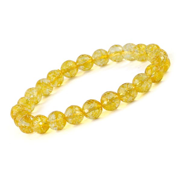 Natural Crystal Stone 8 mm Faceted Bead Bracelet for Unisex