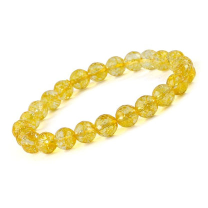Natural Crystal Stone 8 mm Faceted Bead Bracelet for Unisex