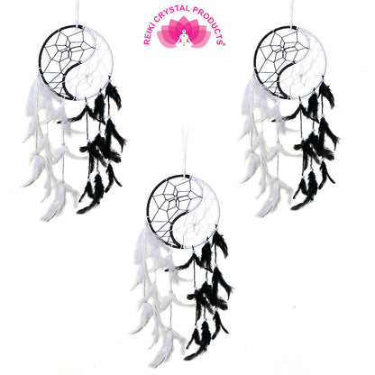 Yin Yang Dream Catcher Wall Hanging for Positive Energy, Thinking and Protections