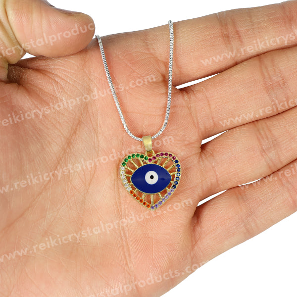 Evil Eye Heart Shape Pendant 2 cm