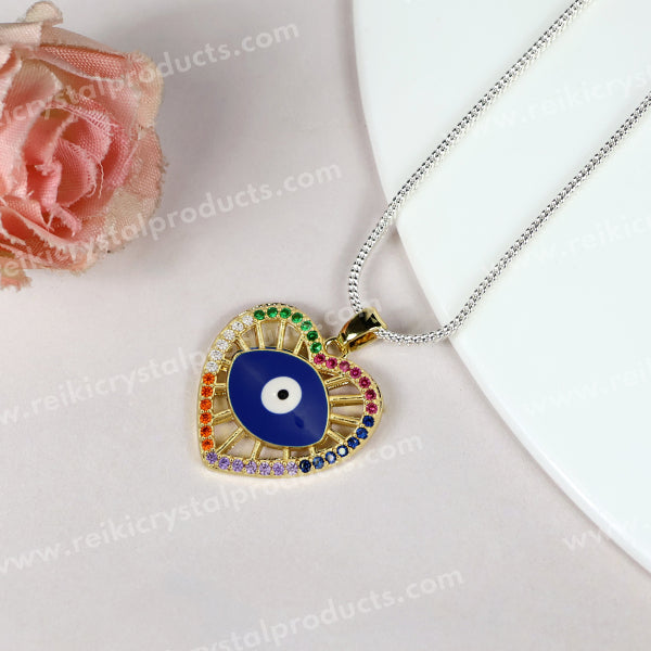 Evil Eye Heart Shape Pendant 2 cm
