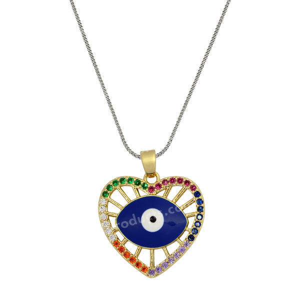 Evil Eye Heart Shape Pendant 2 cm