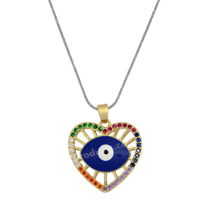 Evil Eye Heart Shape Pendant 2 cm