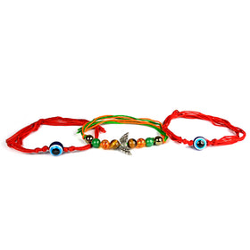 Natural Mix Crystal Stone Butterfly Charm Band for Brothers 3Pc