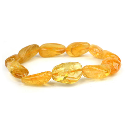 Citrine Crystal Bracelet | Natural Healing Gemstone Bracelet for Abundance & Positivity | Reiki Energized Citrine Bracelet for Men & Women | Available in Multiple Bead Sizes & Shapes