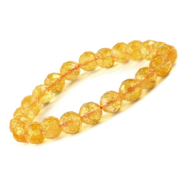 Natural Crystal Stone 8 mm Faceted Bead Bracelet for Unisex