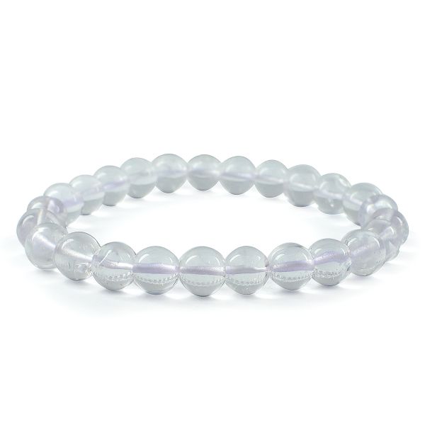 Clear Quartz 8 mm Round Bead Bracelet