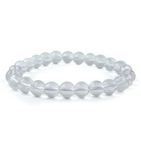 Natural Clear Quartz (Sphatik) 8 mm Round Bead Bracelet for Clarity, Healing & Positive Energy