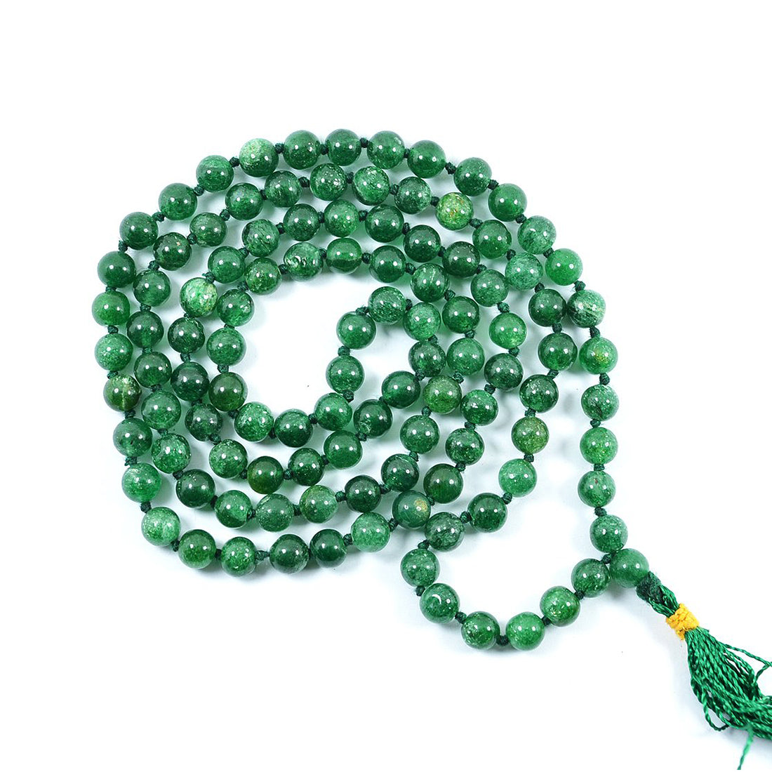 Green Aventurine Crystal Mala | Natural Healing Gemstone Necklace for Luck & Prosperity | Reiki Energized Meditation Mala for Men & Women | Available in Multiple Bead Sizes & Shapes