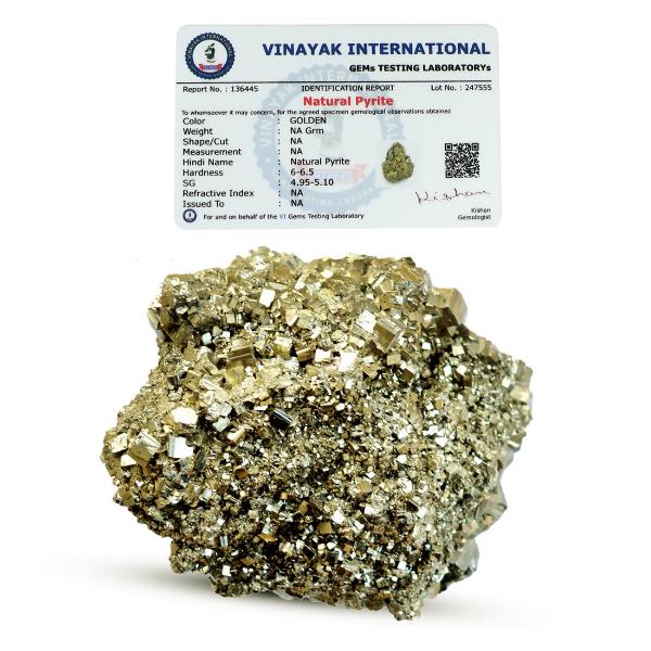 Certified Natural Pyrite Peru Raw Rough for Wealth, Attracts Business Luck