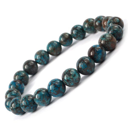 Crysocolla 8 mm Round Bead Bracelet