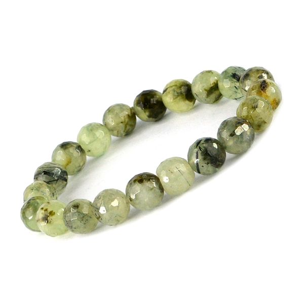 Natural Crystal Stone 10 mm Faceted Bead Bracelet for Unisex