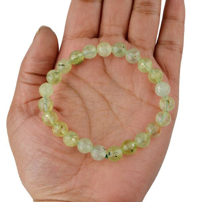 Epidote 8 mm Faceted Bead Bracelet