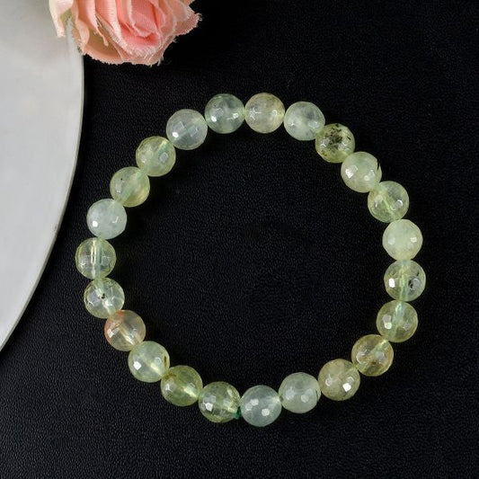Epidote 8 mm Faceted Bead Bracelet