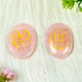Rose Quartz Switch Word & Love Zibu Symbol of Prosperity Cabochon Pack of Combo 2 pc