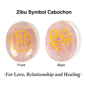 Rose Quartz Switch Word & Love Zibu Symbol of Prosperity Cabochon Pack of Combo 2 pc