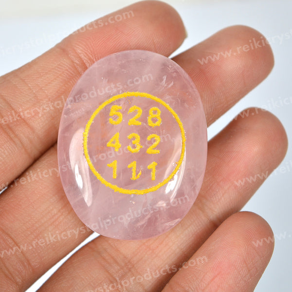 Rose Quartz Switch Word & Love Zibu Symbol of Prosperity Cabochon Pack of Combo 2 pc