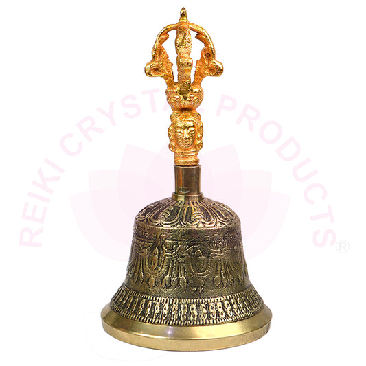Brass Tibetan Singing Bell Buddhist Meditation Bell with Wooden Stick Size 13.9 cm (5.5 inch)