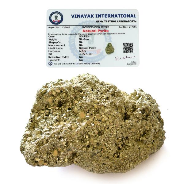 Certified Natural Pyrite Peru Raw Rough for Wealth, Attracts Business Luck