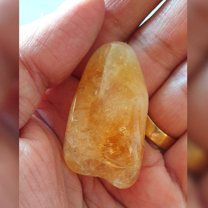 Natural Single Citrine Tumble Stone Weight 50 gram