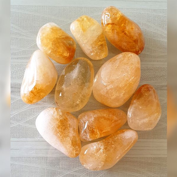 Natural Single Citrine Tumble Stone Weight 50 gram