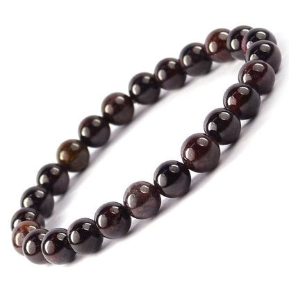 Garnet 8 mm Round Bead Bracelet