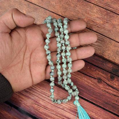 Kiwi Moonstone Crystal Mala | Natural Healing Gemstone Necklace for Balance & Intuition