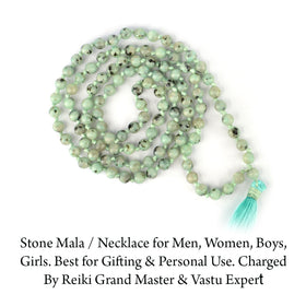 Kiwi Moonstone Crystal Mala | Natural Healing Gemstone Necklace for Balance & Intuition