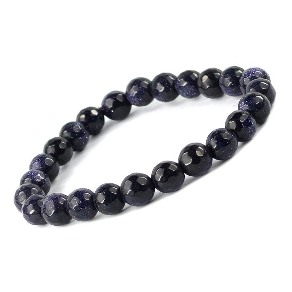 Natural Crystal Stone 8 mm Faceted Bead Bracelet for Unisex