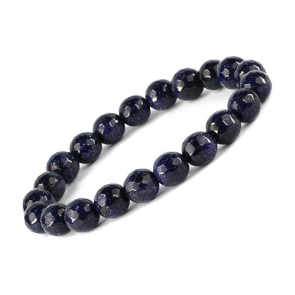 Natural Crystal Stone 10 mm Faceted Bead Bracelet for Unisex