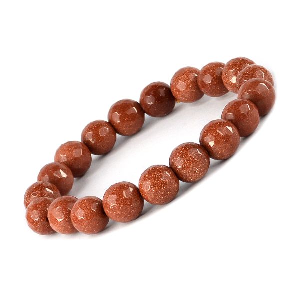 Natural Crystal Stone 10 mm Faceted Bead Bracelet for Unisex