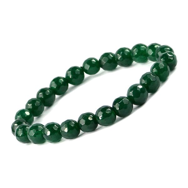 Natural Crystal Stone 8 mm Faceted Bead Bracelet for Unisex